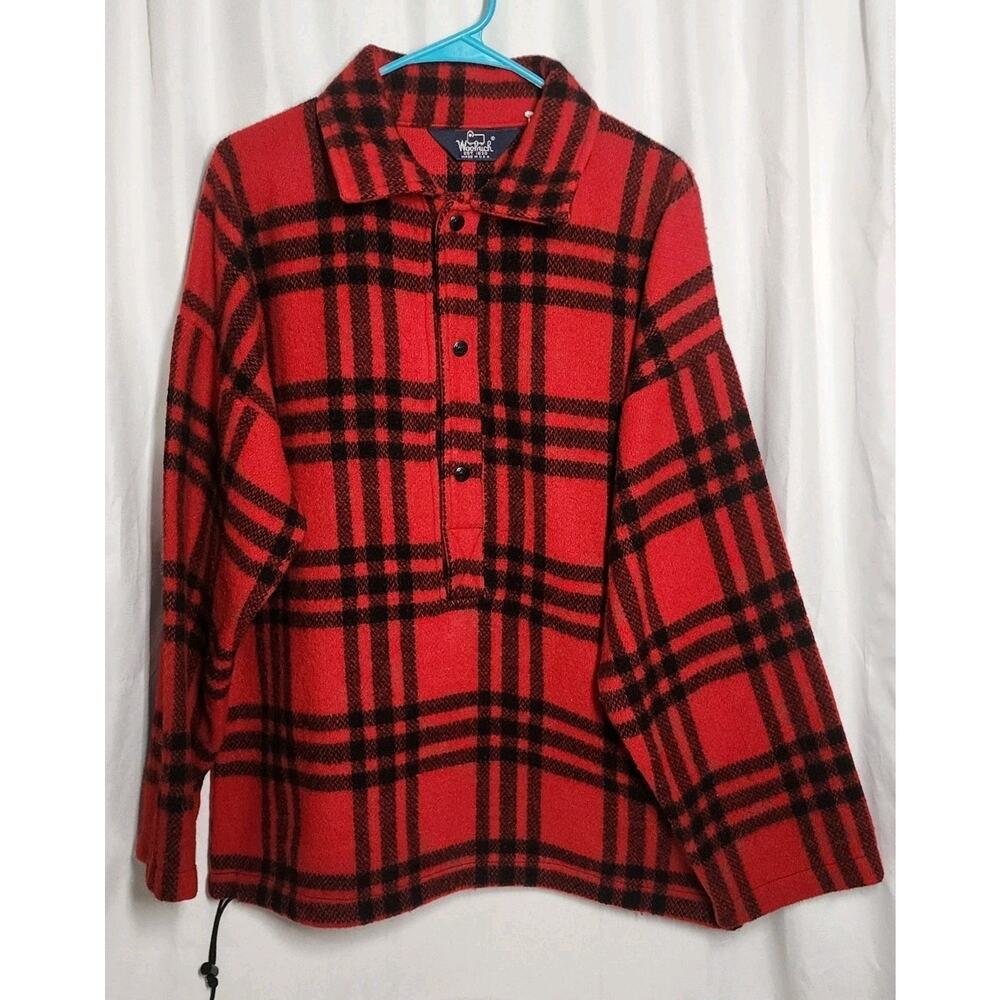Vintage Woolrich 1/2 Snap Pullover Jacket Size M - Buffalo Plaid